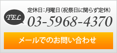 遠隔サポートサービスのお問い合わせはこちら 定休日：月曜日（祝祭日に関らず定休）Tel:03-5968-4370 メールでのお問い合わせ