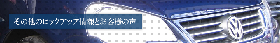 その他のピックアップ情報とお客様の声